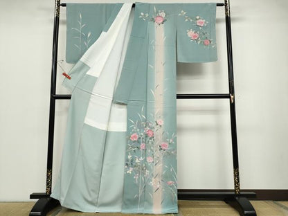 平和屋着物●訪問着 友禅 作家物 枝花文 暈し染め 正絹 逸品 CABC2367ut