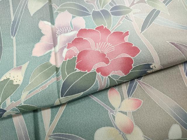 平和屋着物●訪問着 友禅 作家物 枝花文 暈し染め 正絹 逸品 CABC2367ut
