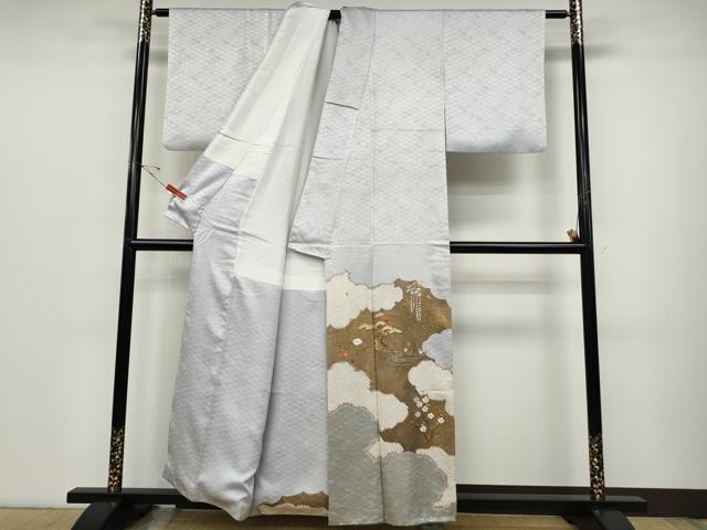 平和屋着物●豪華色留袖 絞り 刺繍 雲取り草花文 金彩 正絹 逸品 CABC2372ut