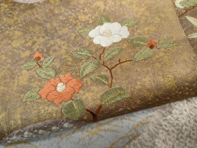 平和屋着物●豪華色留袖 絞り 刺繍 雲取り草花文 金彩 正絹 逸品 CABC2372ut