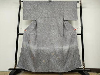 平和屋着物●訪問着 総絞り 総刺繍 雪輪花文 金糸 正絹 逸品 CABC2374ut