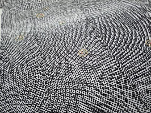 平和屋着物●訪問着 総絞り 総刺繍 雪輪花文 金糸 正絹 逸品 CABC2374ut