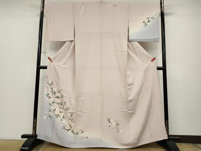 平和屋着物●本加賀友禅作家 多崎元人 訪問着 枝花文 暈し染め 正絹 逸品 CABC2379ut