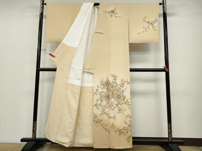 平和屋着物●中国三大刺繍 蘇州刺繍 総刺繍 訪問着 向かい鳥花唐草文 金銀彩 正絹 逸品 CABC2380ut