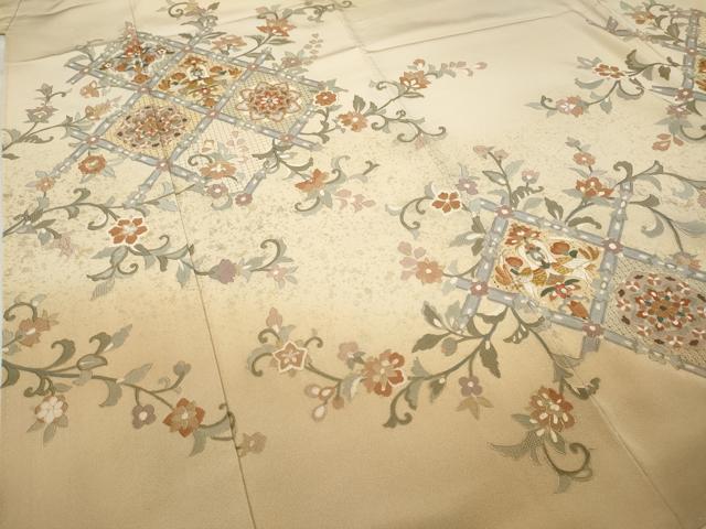 平和屋着物●中国三大刺繍 蘇州刺繍 総刺繍 訪問着 向かい鳥花唐草文 金銀彩 正絹 逸品 CABC2380ut