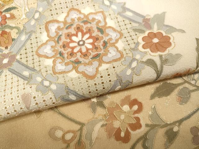 平和屋着物●中国三大刺繍 蘇州刺繍 総刺繍 訪問着 向かい鳥花唐草文 金銀彩 正絹 逸品 CABC2380ut