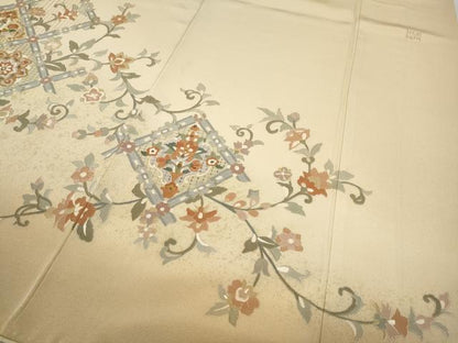 平和屋着物●中国三大刺繍 蘇州刺繍 総刺繍 訪問着 向かい鳥花唐草文 金銀彩 正絹 逸品 CABC2380ut