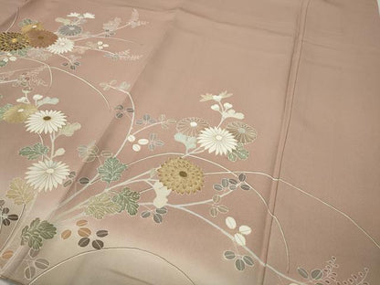 平和屋着物●豪華色留袖　駒刺繍　草花文　暈し染め　金彩　正絹　逸品　未使用　CABC2382ut