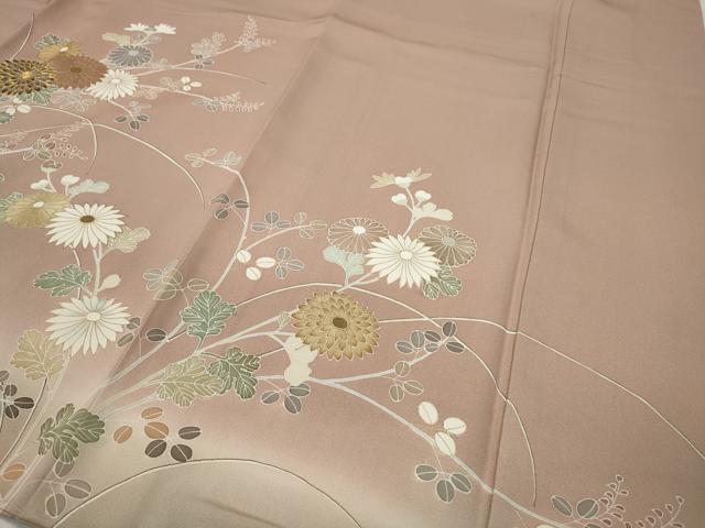 平和屋着物●豪華色留袖　駒刺繍　草花文　暈し染め　金彩　正絹　逸品　未使用　CABC2382ut