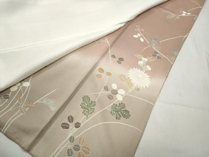 平和屋着物●豪華色留袖　駒刺繍　草花文　暈し染め　金彩　正絹　逸品　未使用　CABC2382ut