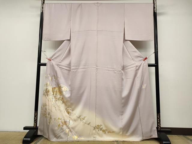 平和屋着物●金彩友禅 卓越技能者・名工・和田光正 色留袖 地紙枝花文 暈し染め 金銀彩 正絹 逸品 CABC2383ut