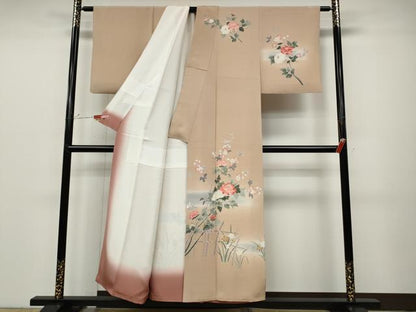 平和屋着物●訪問着 友禅 作家物 竹垣枝花文 正絹 逸品 CABC2390ut