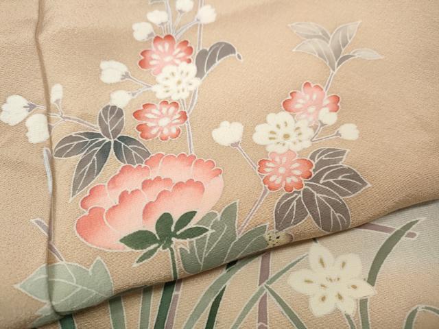 平和屋着物●訪問着 友禅 作家物 竹垣枝花文 正絹 逸品 CABC2390ut