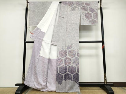 平和屋着物●訪問着 総絞り 亀甲花文 暈し染め 正絹 逸品 CABC2397ut