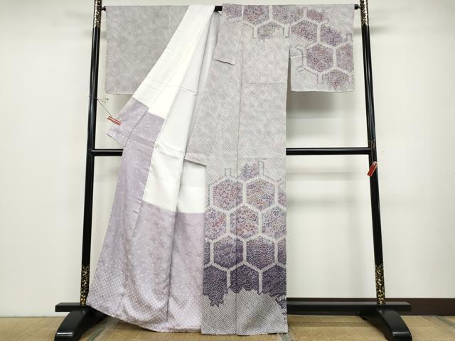 平和屋着物●訪問着 総絞り 亀甲花文 暈し染め 正絹 逸品 CABC2397ut