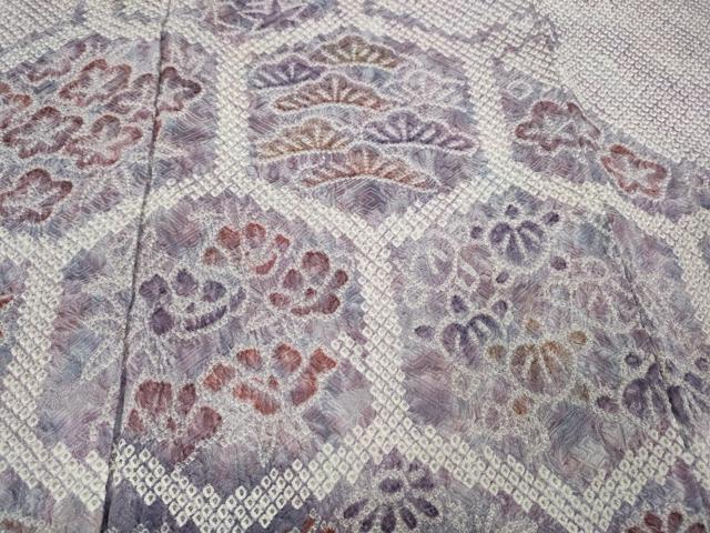 平和屋着物●訪問着 総絞り 亀甲花文 暈し染め 正絹 逸品 CABC2397ut