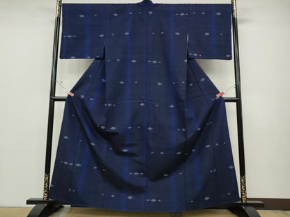 平和屋着物●上質な紬 横段吉祥花文 正絹 逸品 CABC2399ut