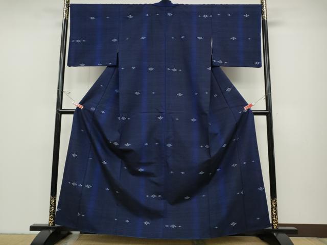 平和屋着物●上質な紬 横段吉祥花文 正絹 逸品 CABC2399ut
