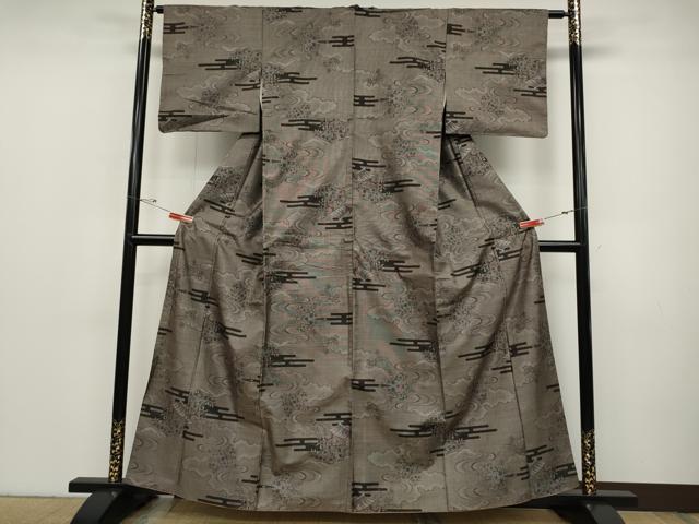 平和屋着物●本場大島紬 9マルキ エ霞風景花文 正絹 逸品 CABC2400ut