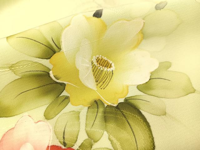 平和屋着物▼訪問着 手描き 枝椿 金彩 正絹 逸品 CABC2527vp