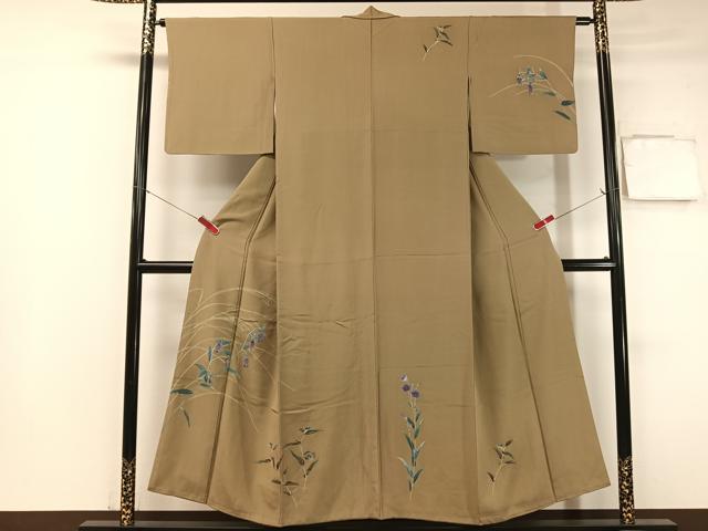 平和屋着物▼訪問着 友禅 手描き 草花文 正絹 逸品 CABC2568vp
