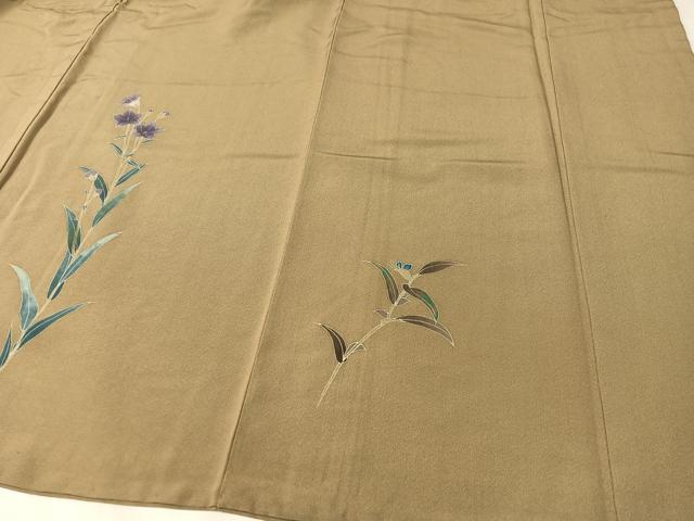 平和屋着物▼訪問着 友禅 手描き 草花文 正絹 逸品 CABC2568vp