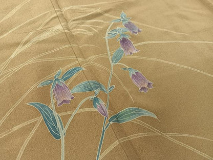 平和屋着物▼訪問着 友禅 手描き 草花文 正絹 逸品 CABC2568vp