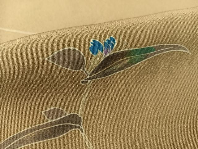平和屋着物▼訪問着 友禅 手描き 草花文 正絹 逸品 CABC2568vp