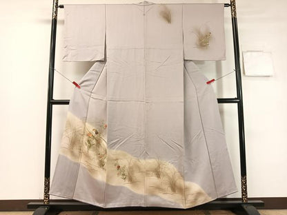 平和屋着物▼訪問着 刺繍 草花文 暈し染め 金彩 正絹 逸品 CABC2575vp
