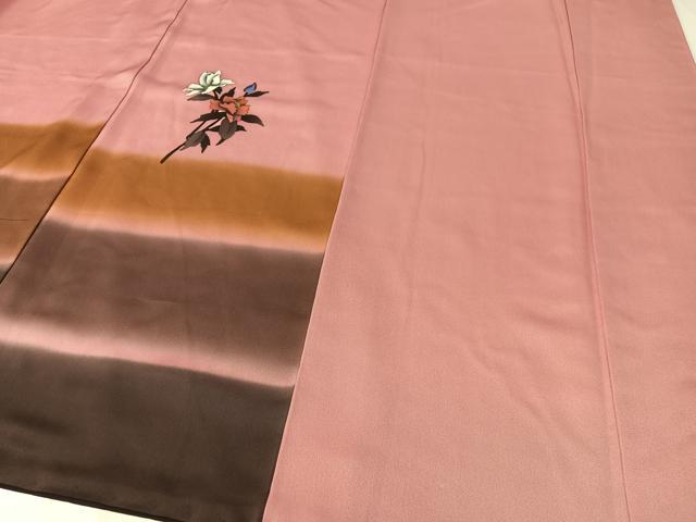 平和屋着物▼訪問着 孔雀花文 暈し染め 金彩 正絹 逸品 CABC2582vp
