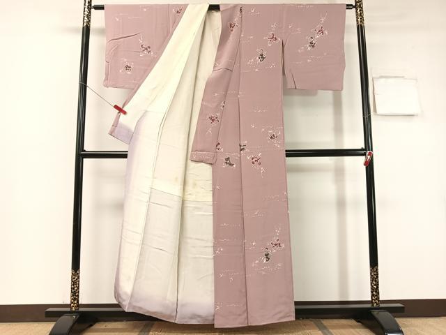 平和屋着物▼上質な小紋 ろうけつ染め 童子遊び 正絹 逸品 CABC2587vp