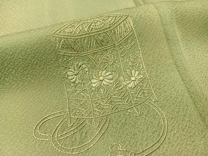 平和屋着物▼中国三大刺繍 スワトウ相良刺繍 総刺繍 訪問着 貝桶花文 暈し染め 正絹 逸品 CABC2591vp