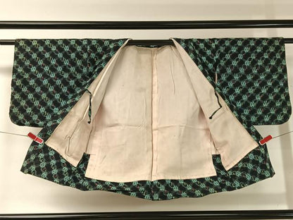 平和屋着物●久留米絣 アンサンブル 吉祥格子文 綿 逸品 CABC2623vp