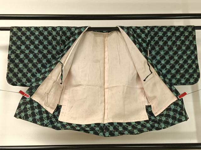 平和屋着物●久留米絣 アンサンブル 吉祥格子文 綿 逸品 CABC2623vp