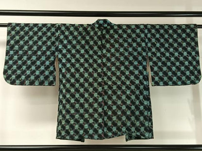 平和屋着物●久留米絣 アンサンブル 吉祥格子文 綿 逸品 CABC2623vp
