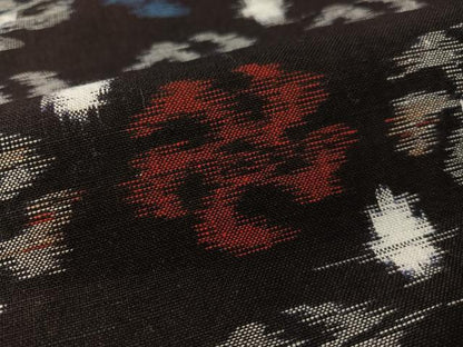 平和屋着物●久留米絣 単衣 吉祥文 黒地 綿 逸品 CABC2624vp