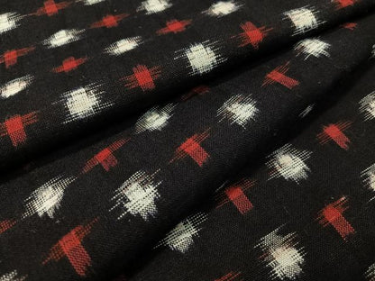 平和屋着物●久留米絣 単衣 絣文様 黒地 綿 逸品 CABC2627vp