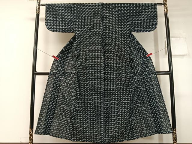 平和屋着物●久留米絣 単衣 絣吉祥文様 綿 逸品 CABC2629vp