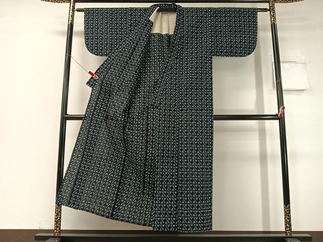 平和屋着物●久留米絣 単衣 絣吉祥文様 綿 逸品 CABC2629vp