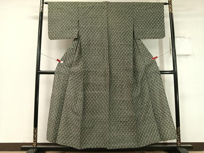 平和屋着物●久留米絣 単衣 絣文様 綿 逸品 CABC2634vp