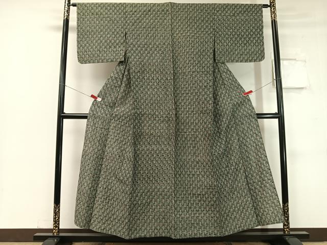 平和屋着物●久留米絣 単衣 絣文様 綿 逸品 CABC2634vp