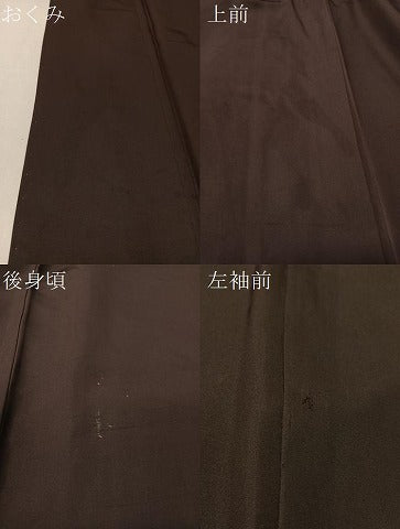 平和屋着物●男性 色紋付 似せ紫色 正絹 逸品 CABC2639vp