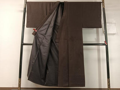 平和屋着物●男性 色紋付 似せ紫色 正絹 逸品 CABC2639vp