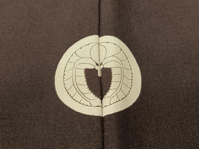 平和屋着物●男性 色紋付 似せ紫色 正絹 逸品 CABC2639vp