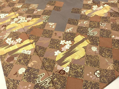 平和屋着物●訪問着 駒刺繍 菱吉祥桐花文 金彩 正絹 逸品 CABC2641vp