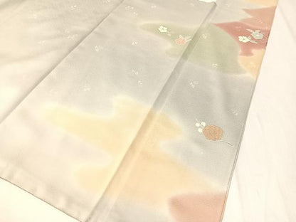 平和屋着物●創業460年・千總　訪問着　駒刺繍　吉祥花文　暈し染め　金彩　正絹　逸品　CABC2648vp