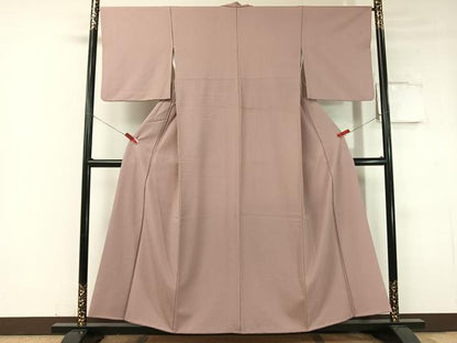 平和屋着物●洗える最高級着物 ＜英＞はなぶさ謹製 色無地 梅鼠色 鬼しぼ縮緬 CABC2651vp