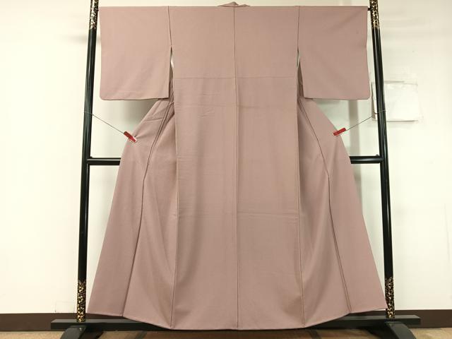 平和屋着物●洗える最高級着物 ＜英＞はなぶさ謹製 色無地 梅鼠色 鬼しぼ縮緬 CABC2651vp