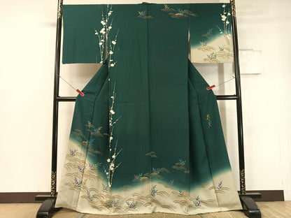 平和屋着物●皇室デザイナー 中村乃武夫 訪問着 立波槍梅文 暈し染め 金彩 正絹 逸品 CABC2657vp