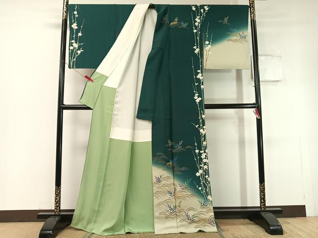 平和屋着物●皇室デザイナー 中村乃武夫 訪問着 立波槍梅文 暈し染め 金彩 正絹 逸品 CABC2657vp